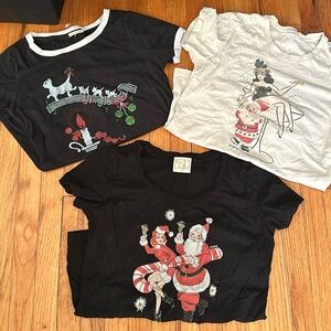 Mischief Made lot of 3 size medium holiday tees. ❤️🎄🖤